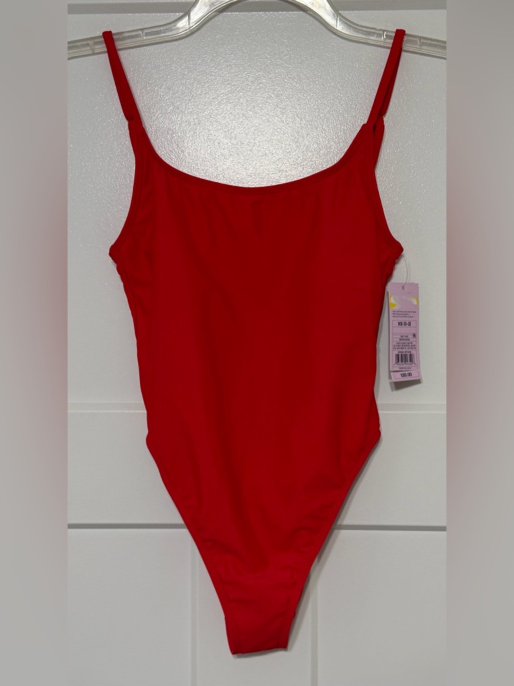 90: Wild Fable Red Scoop One-Piece Swimsuit - XS